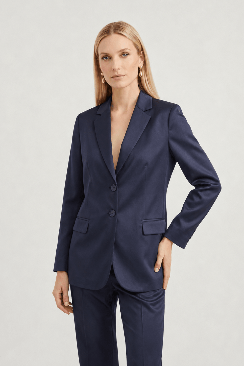 Tailleur in Cotone Giacca Monopetto e Pantalone Sigaretta - Caractère