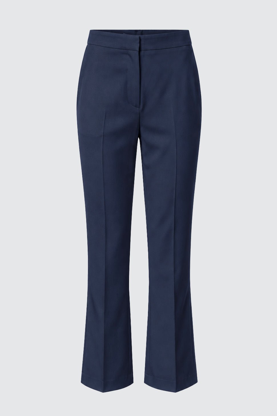 Tailleur in cotone stretch blazer doppiopetto collo a lancia e pantalone trombetta - Caractère