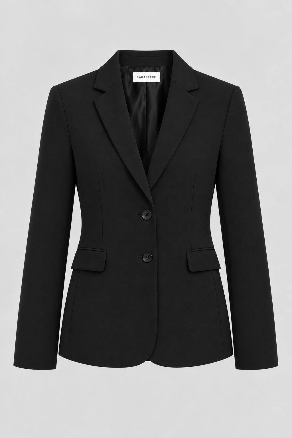 Tailleur in Cotone Tecnico Giacca Monopetto e Pantalone Dritto Nero - Caractère