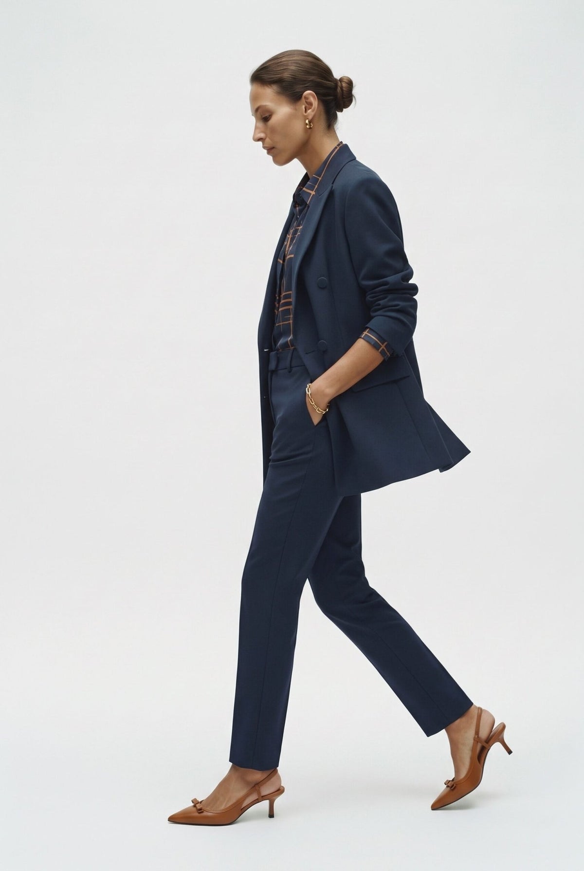 Tailleur in crepe giacca over e pantalone a sigaretta stretto - Caractère