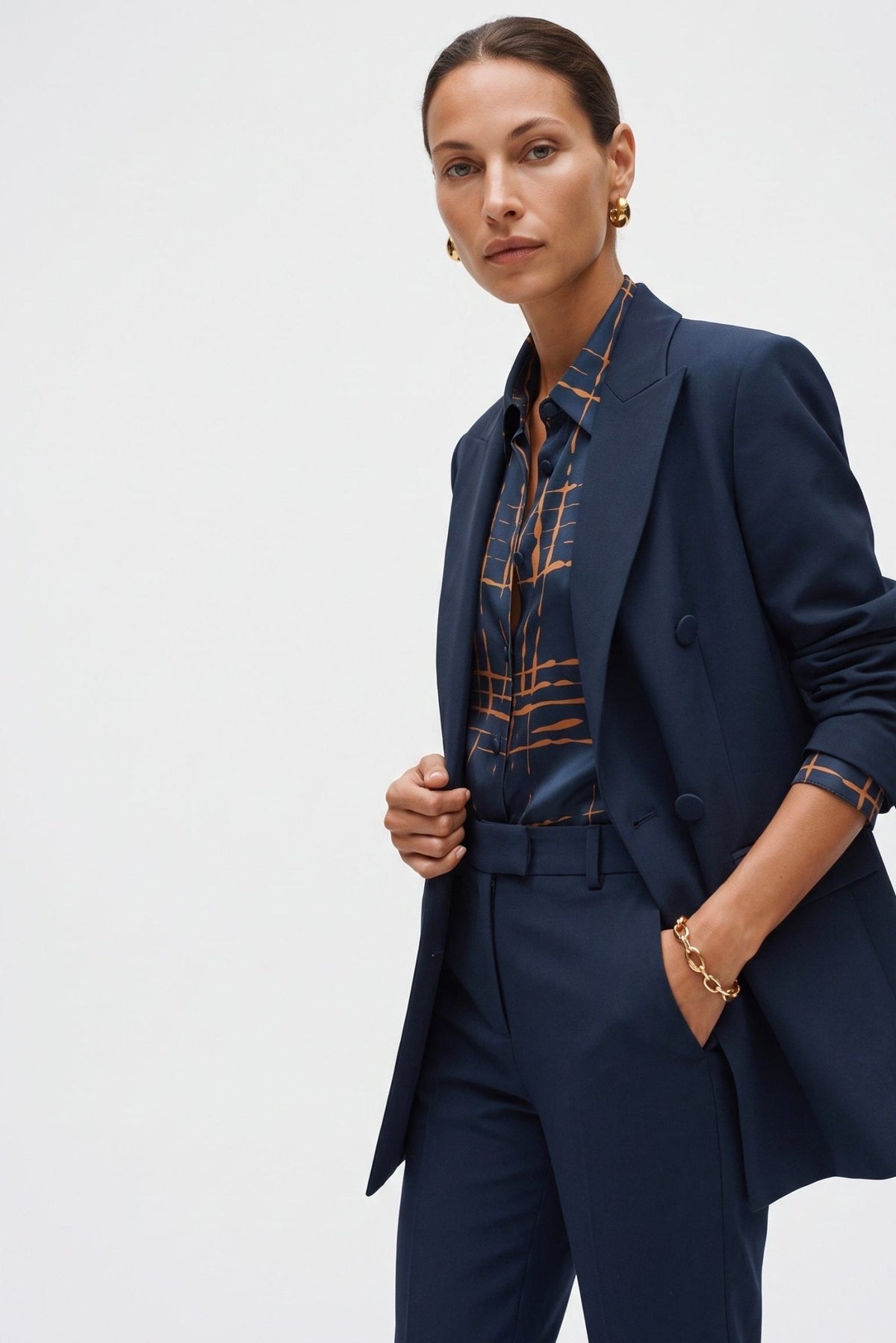 Tailleur in crepe giacca over e pantalone a sigaretta stretto - Caractère