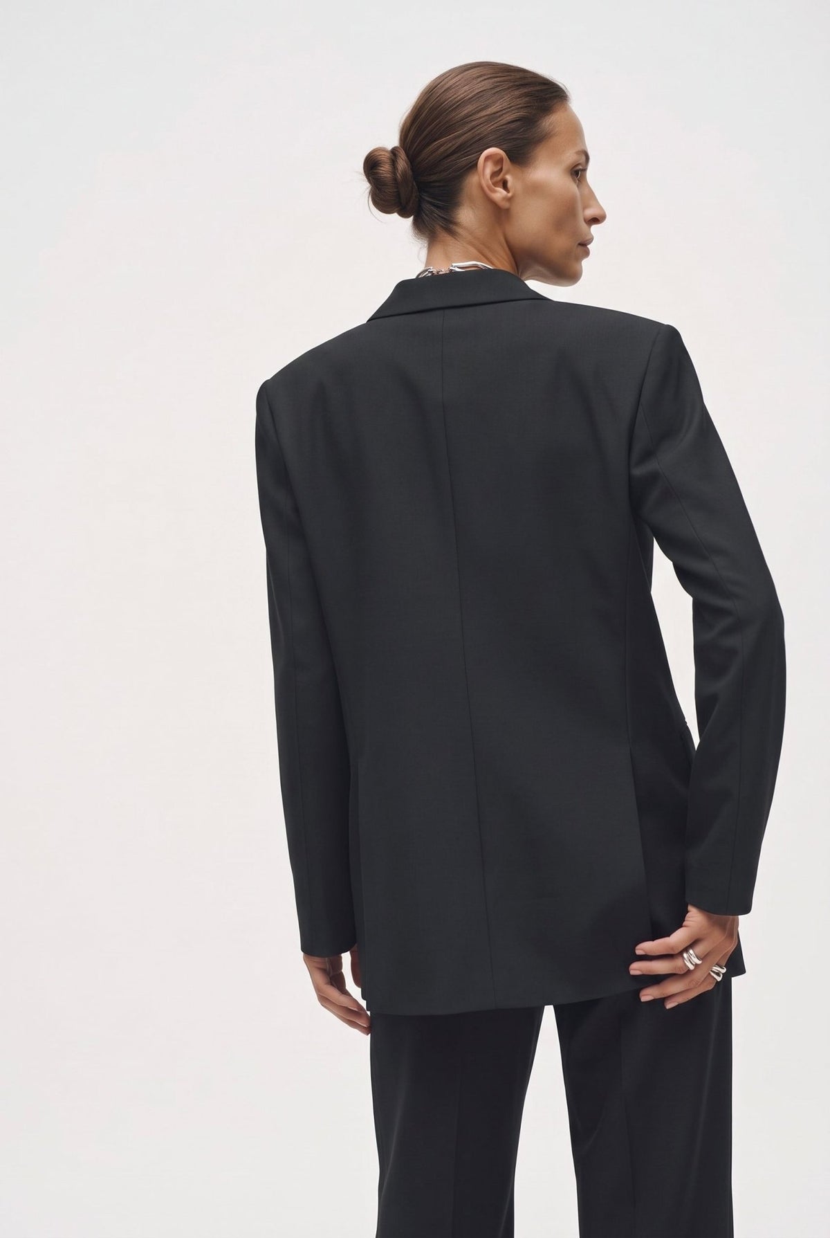Tailleur in crepe giacca over e pantalone palazzo - Caractère
