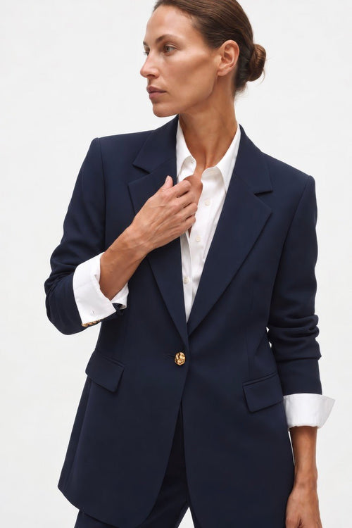 Tailleur in crepe gioiello con giacca monopetto e pantalone gamba dritta - Caractère