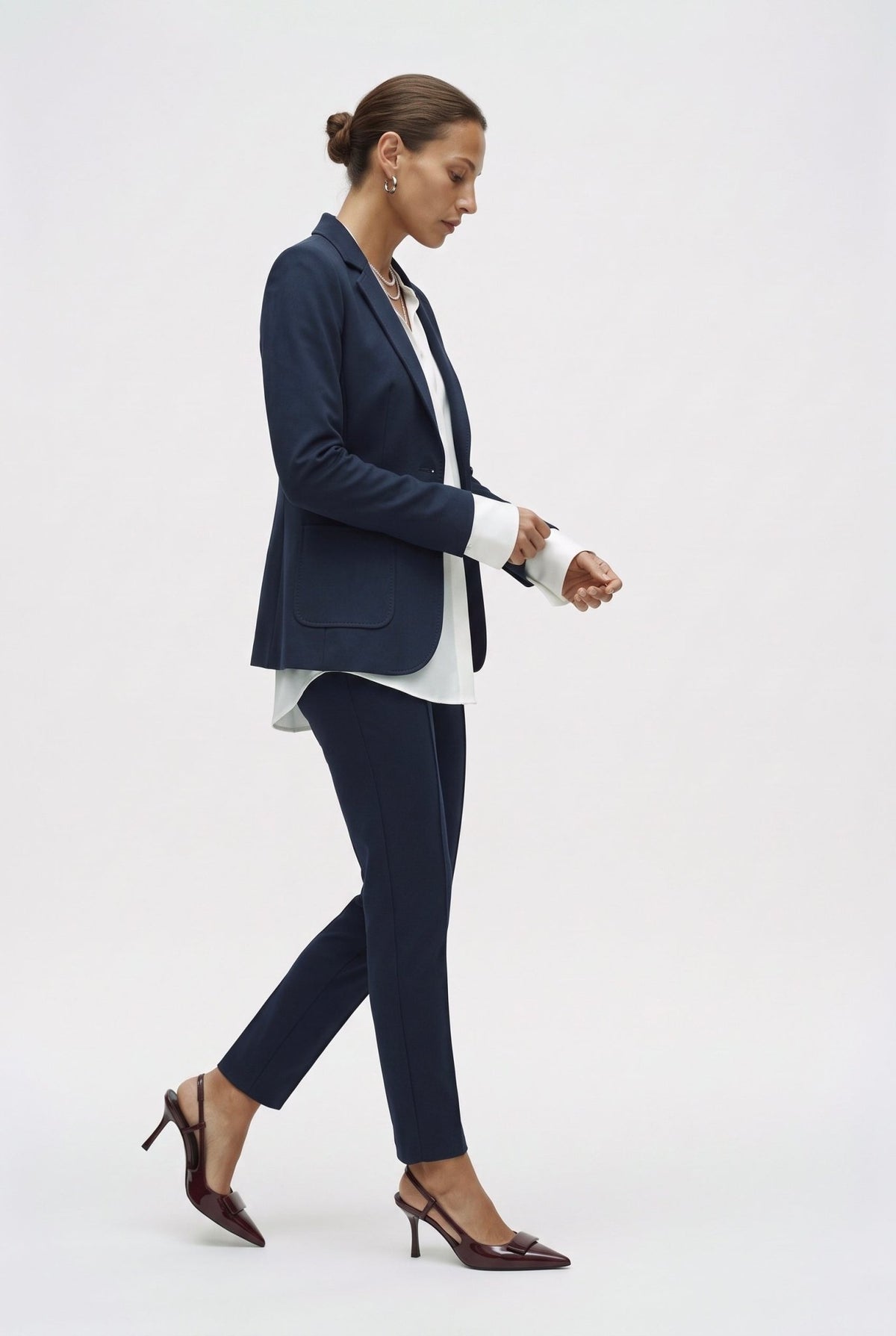 Tailleur in jersey punto Milano giacca monopetto e pantalone skinny - Caractère