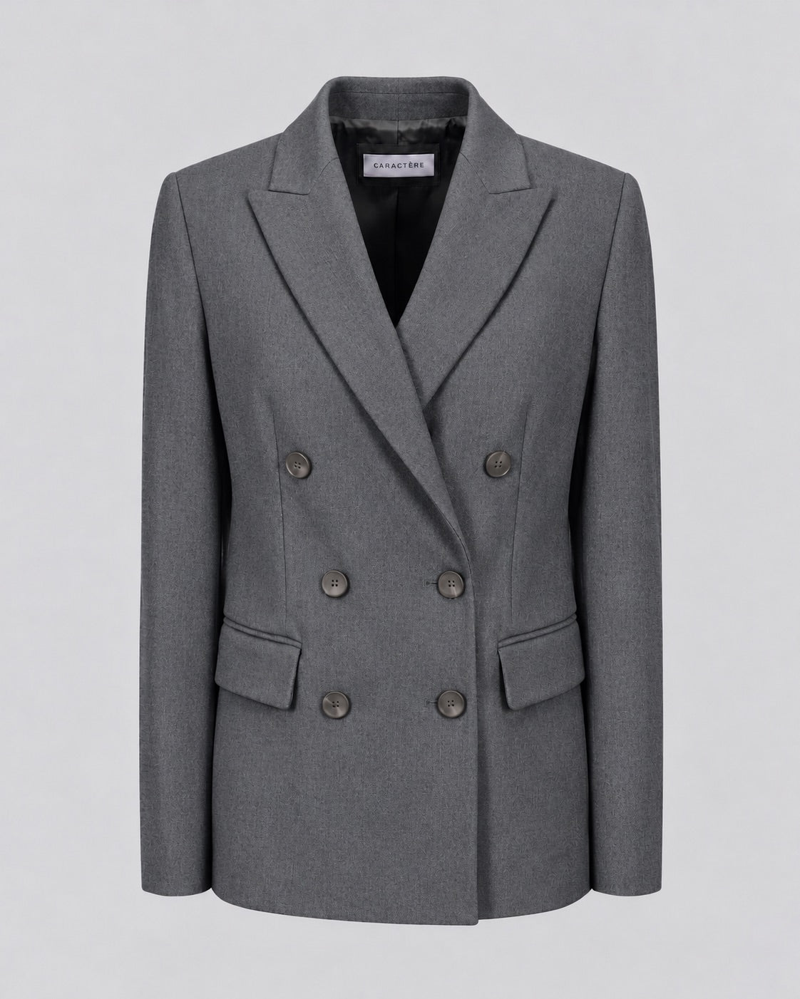Tailleur in misto lana blazer doppiopetto collo a lancia e pantalone dritto - Caractère