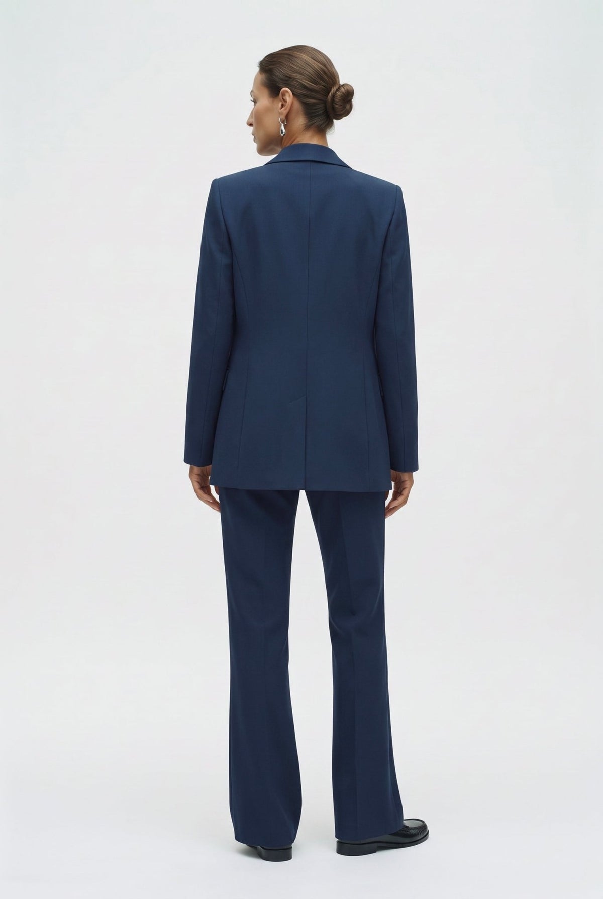 Tailleur in misto lana blazer doppiopetto e pantalone a zampa - Caractère