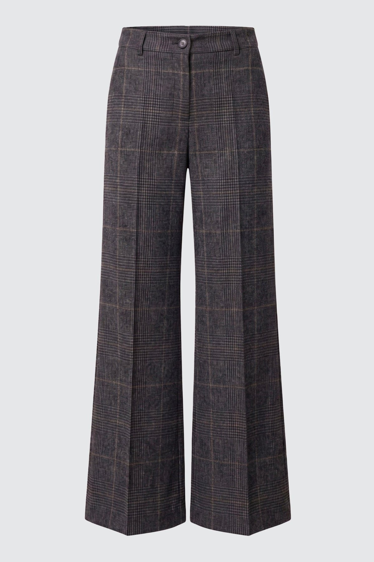 Tailleur in tela stretch fantasia blazer doppiopetto collo a lancia e pantalone dritto - Caractère
