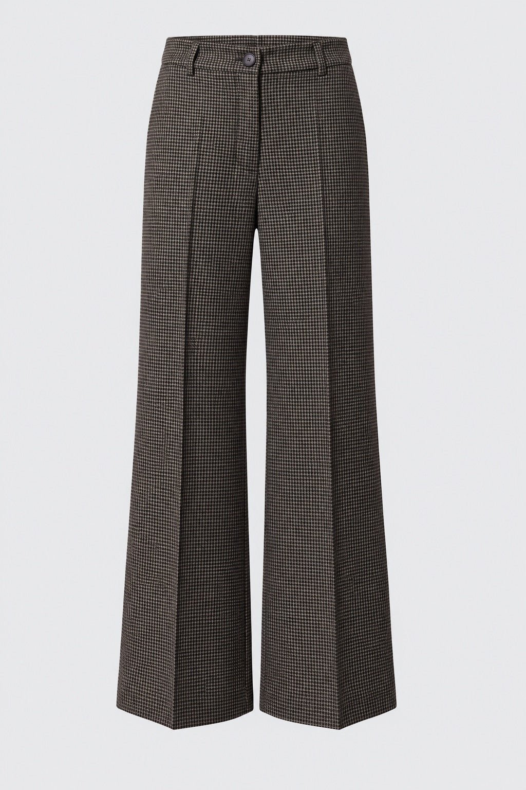 Tailleur in tela stretch fantasia blazer doppiopetto collo a lancia e pantalone dritto - Caractère