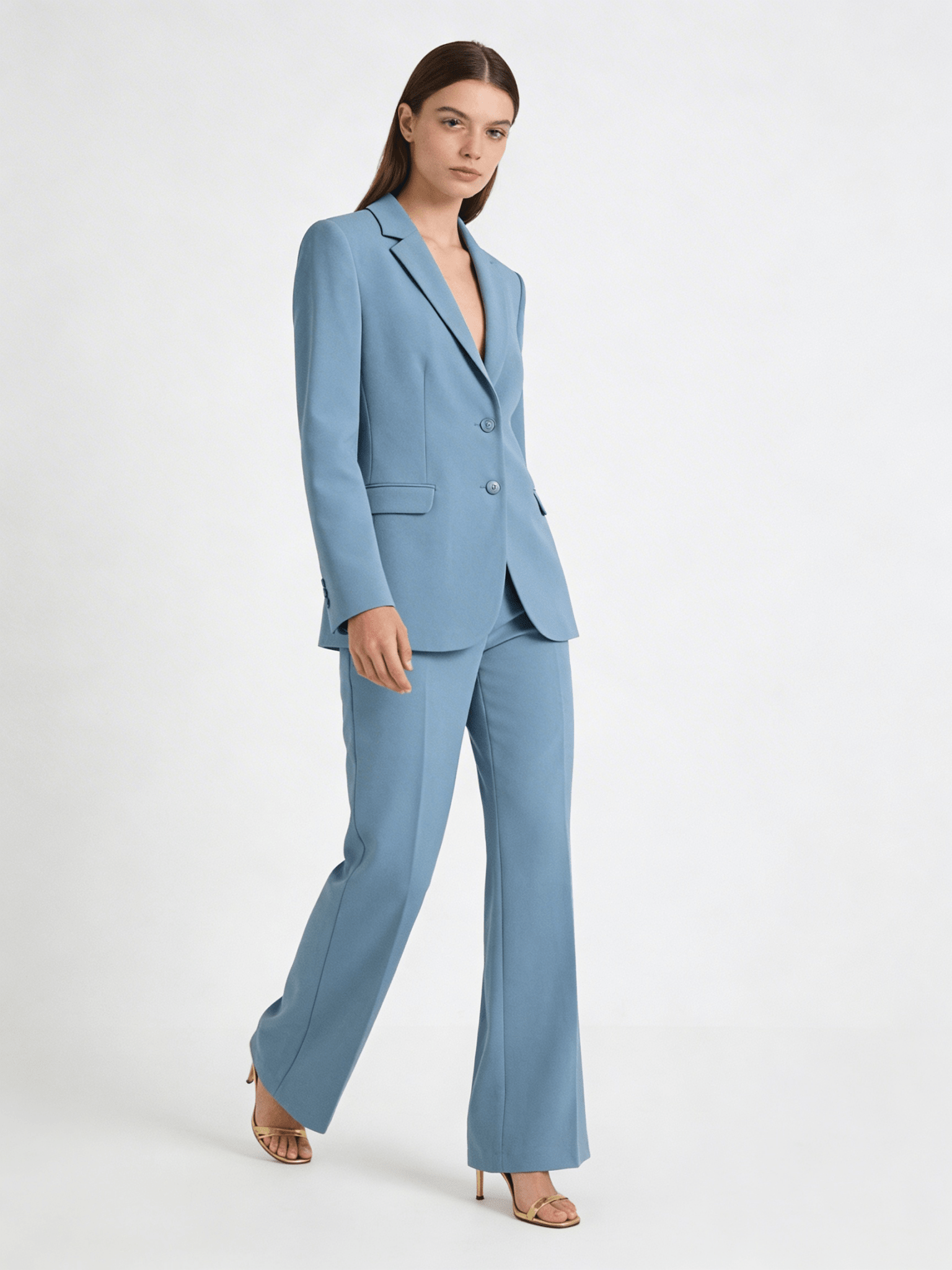 Tailleur in Tweed Giacca monopetto e Pantalone a zampa - Caractère