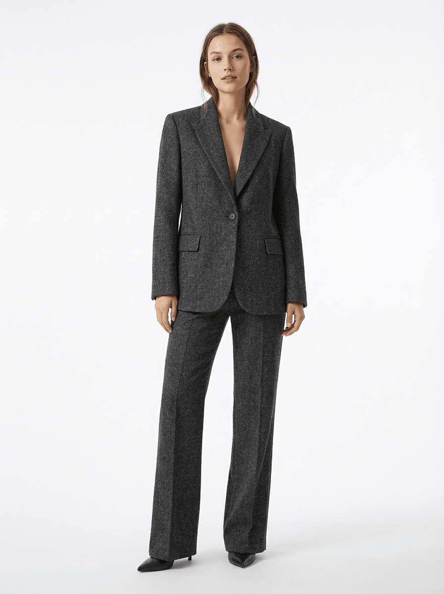 Tailleur in Tweed Giacca monopetto e Pantalone largo - Caractère