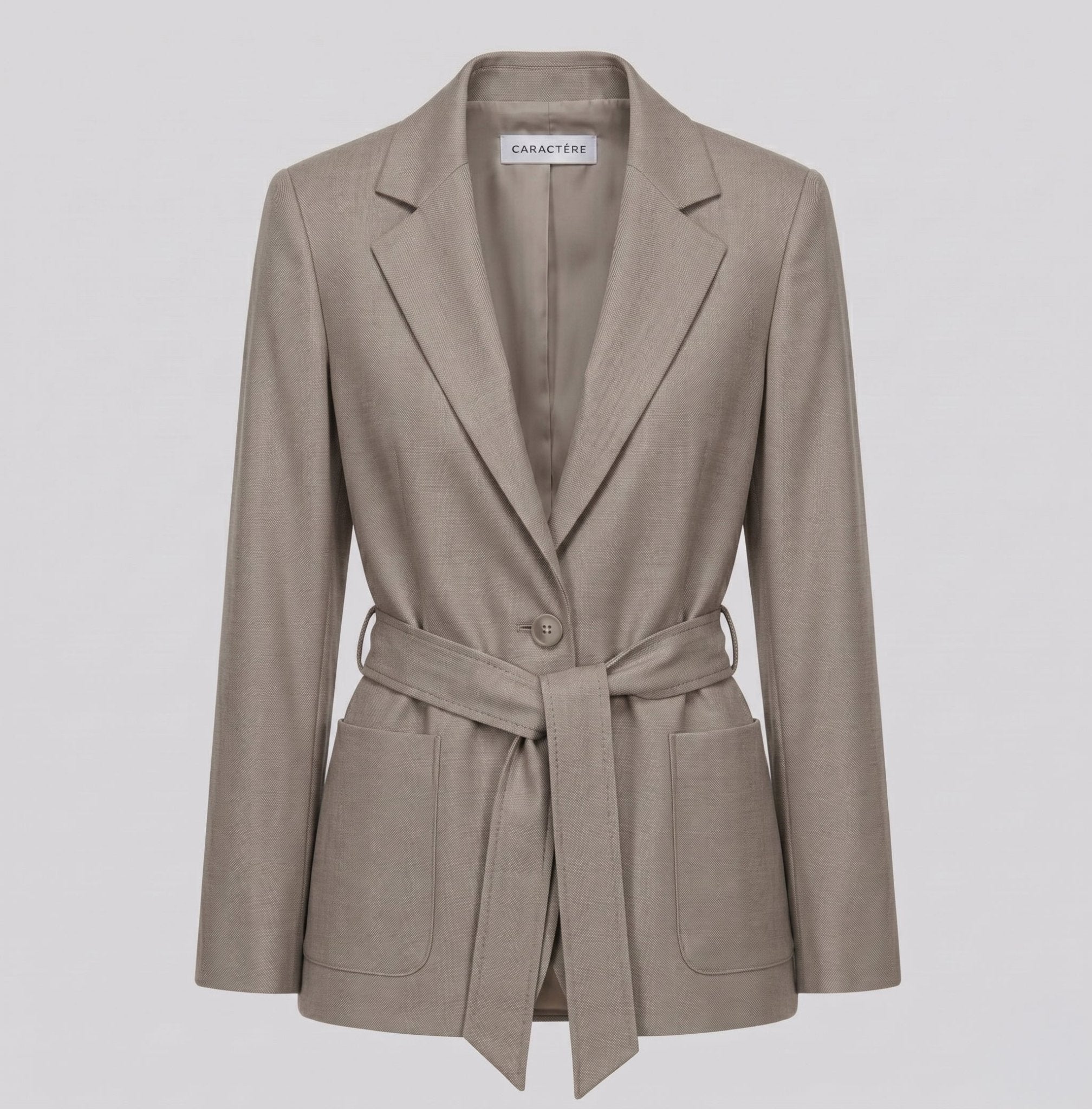 Tailleur Tortora Giacca con Cintura e Pantalone a Sigaretta - Caractère