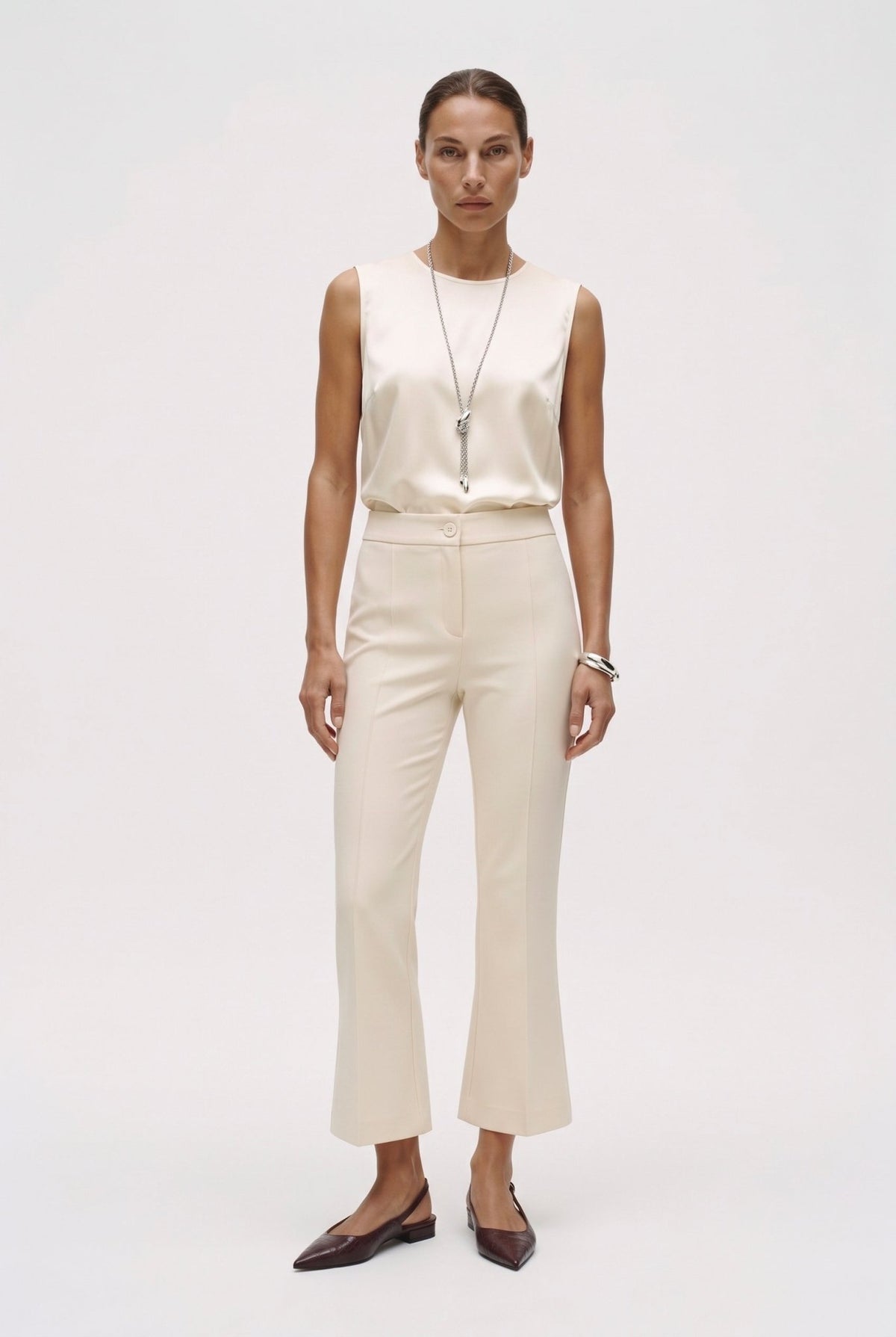 Top satin fluido con spalline ampie - Caractère
