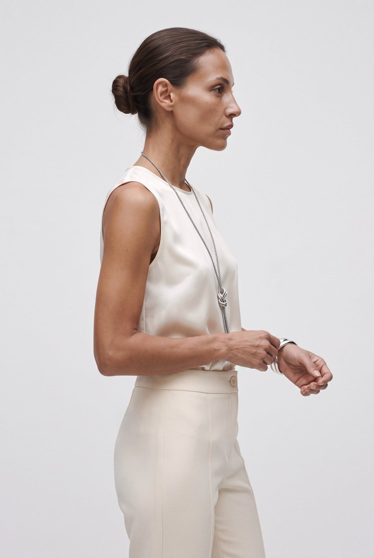 Top satin fluido con spalline ampie - Caractère