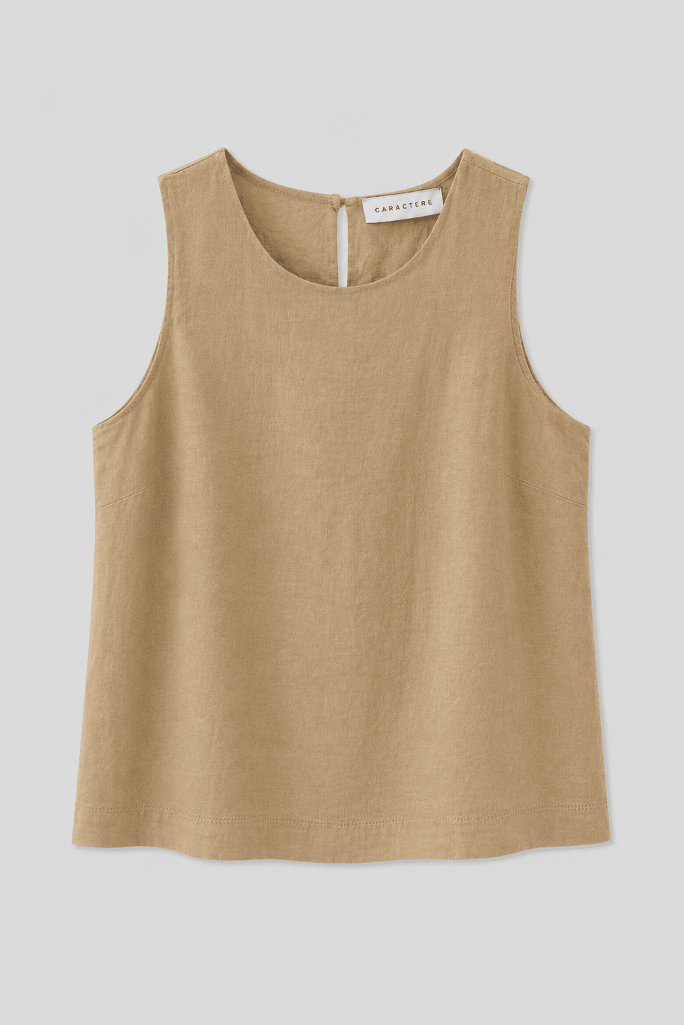 Top Smanicato in Misto Lino con Girocollo - Caractère
